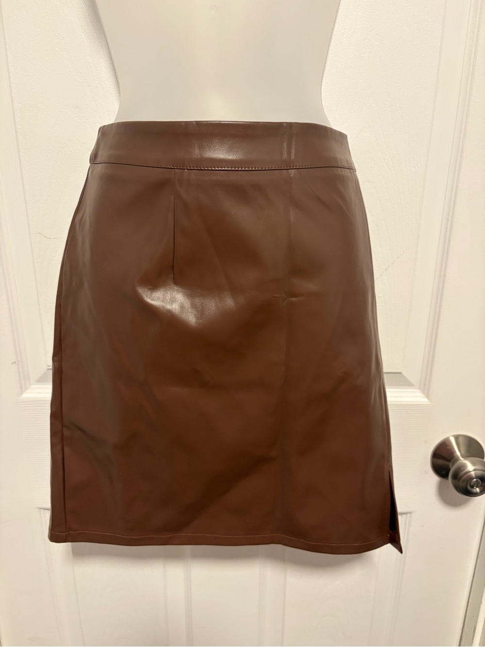 Cupshe Brown Faux Leather Mini Skirt